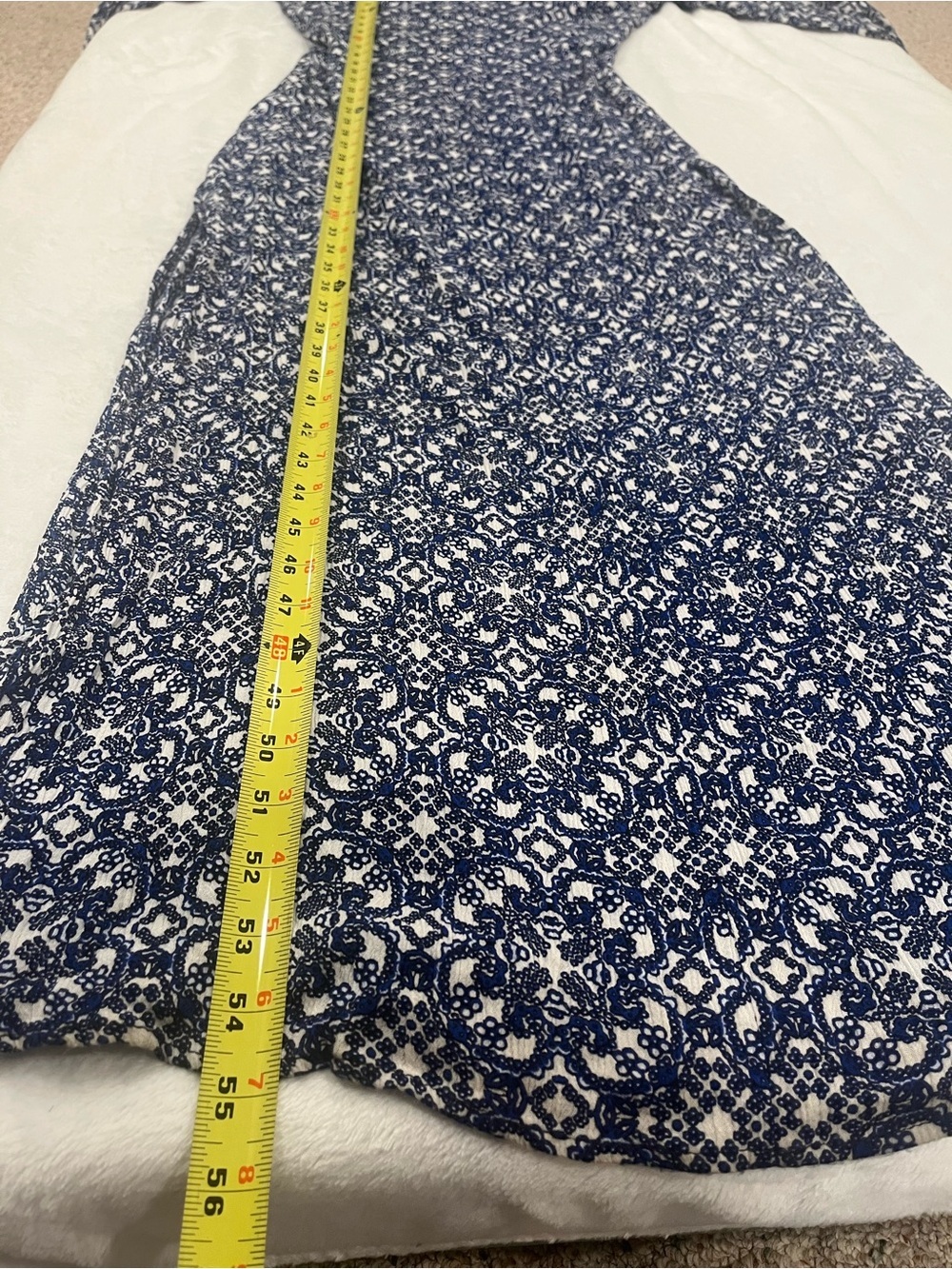 Lulus Blue & White Tile Print Maxi Dress - Small - Picture 7 of 9